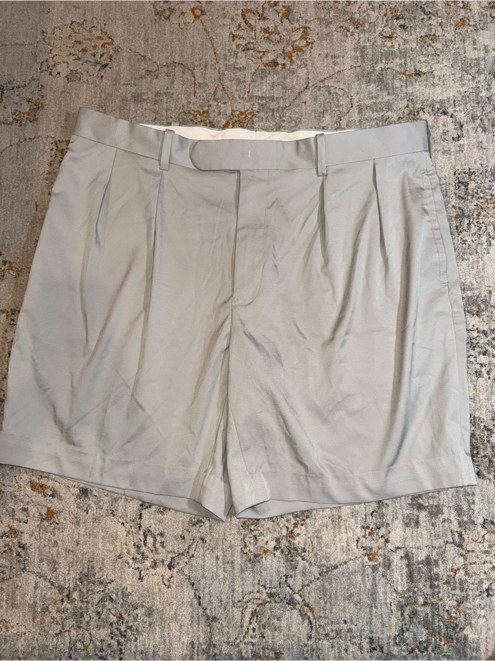 Men's Pleated Light Gray Casual Shorts Polo Golf 38 A121